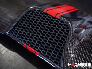 FIAT 500 Rear Diffuser - Carbon Fiber - Red Racing Stripe w/ White Scorpion